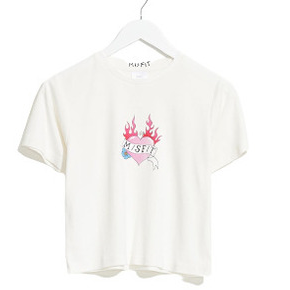 Misfit Hot BBQ Baby Tee Washed White