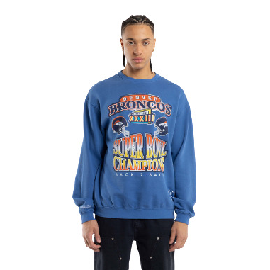 Mitchell & Ness Vintage Superbowl Champions Crew Denver Broncos - Faded Blue