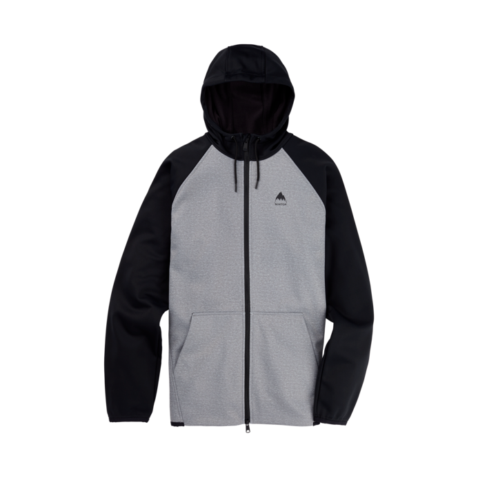 Burton Men's Crown Weatherproof FZ Gray Heather/True Black