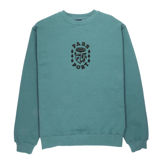 Passport Fountain Embroidery Crew Teal