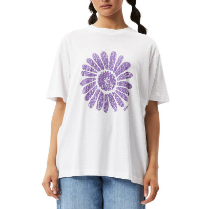 Afends Daisy Slay Oversized Graphic Tee White