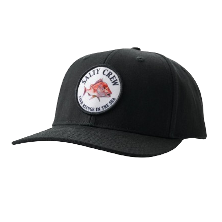 Salty Crew Snap Attack 6 Panel Black