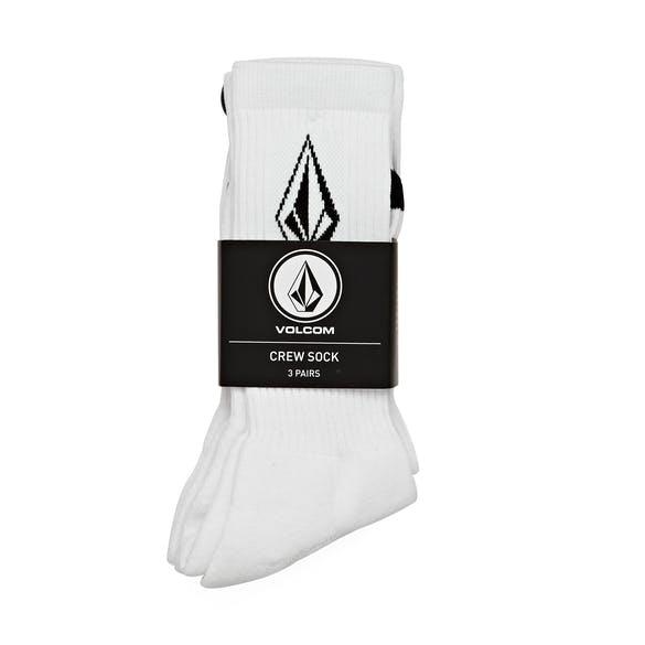 Volcom Full Stone Sock 3pk White