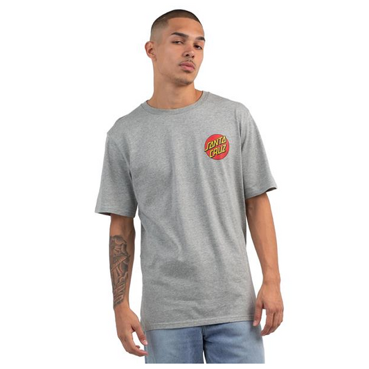 Santa Cruz Classic Dot Chest Tee Grey Marle