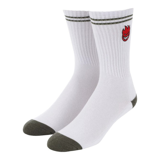 Spitfire Bighead Fill Embroidered Sock - White/Red/Olive