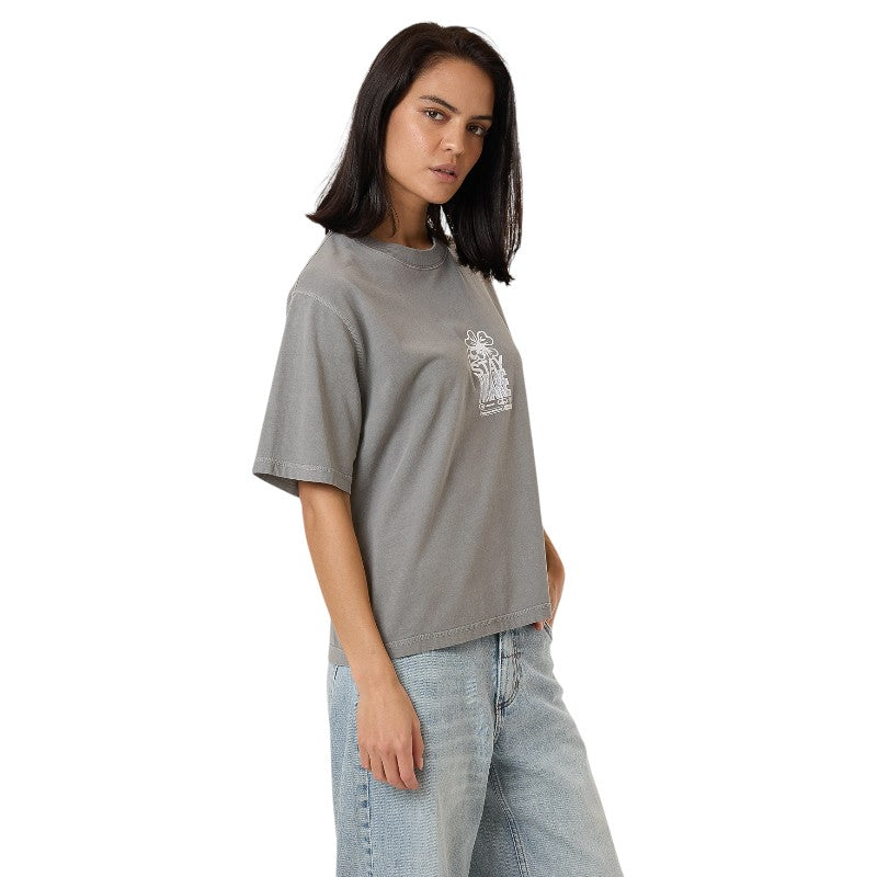 Thrills Stay Away Square Tee - Washed Grey