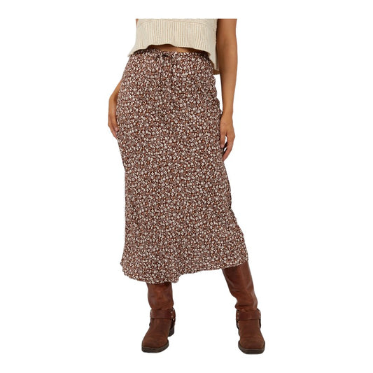 All About Eve Tallows Floral Maxi Skirt - Brown