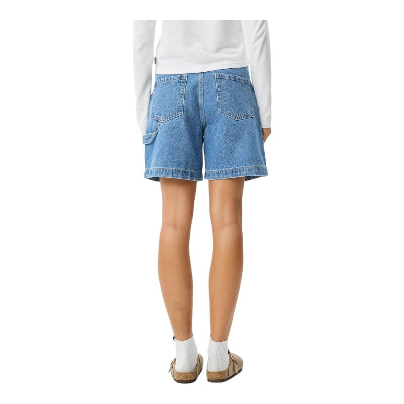 Afends Emilie Denim Carpenter Shorts - Worn Blue