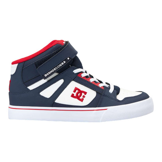 DC Pure High Top Youth - Navy/Red