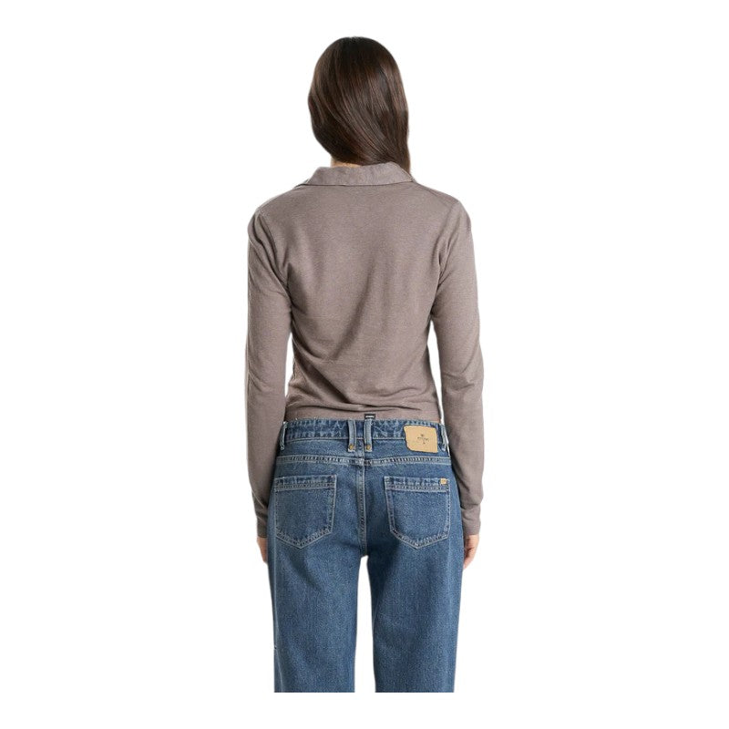 Thrills Hemp Collared Long Sleeve - Brown