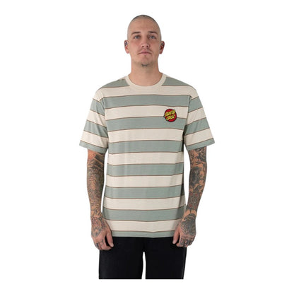 Santa Cruz Dot Patch Tee - Light Khaki Stripe