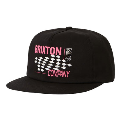 Brixton Neon Finish Line Snapback - Black/Pink