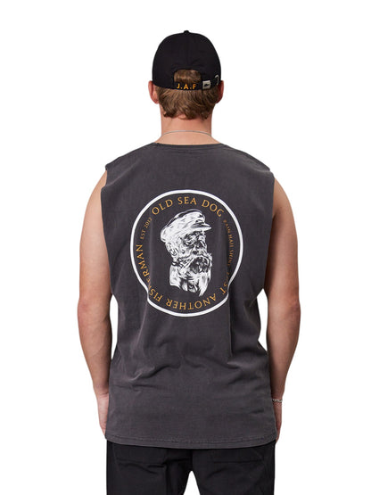 J.A.F Old Sea Dog Tank - Aged Black/Orange