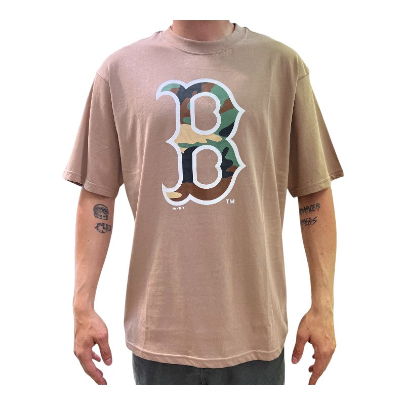 Mitchell & Ness Redsox Camo Logo Tee - Light Brown