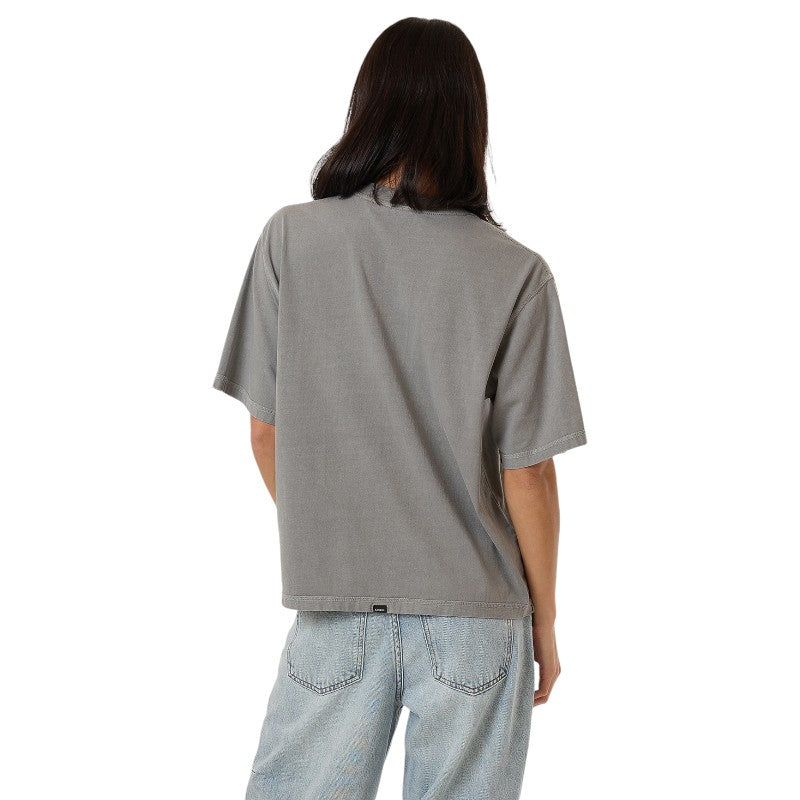 Thrills Stay Away Square Tee - Washed Grey