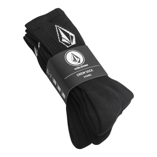 Volcom Full Stone Sock 3 Pack - Black