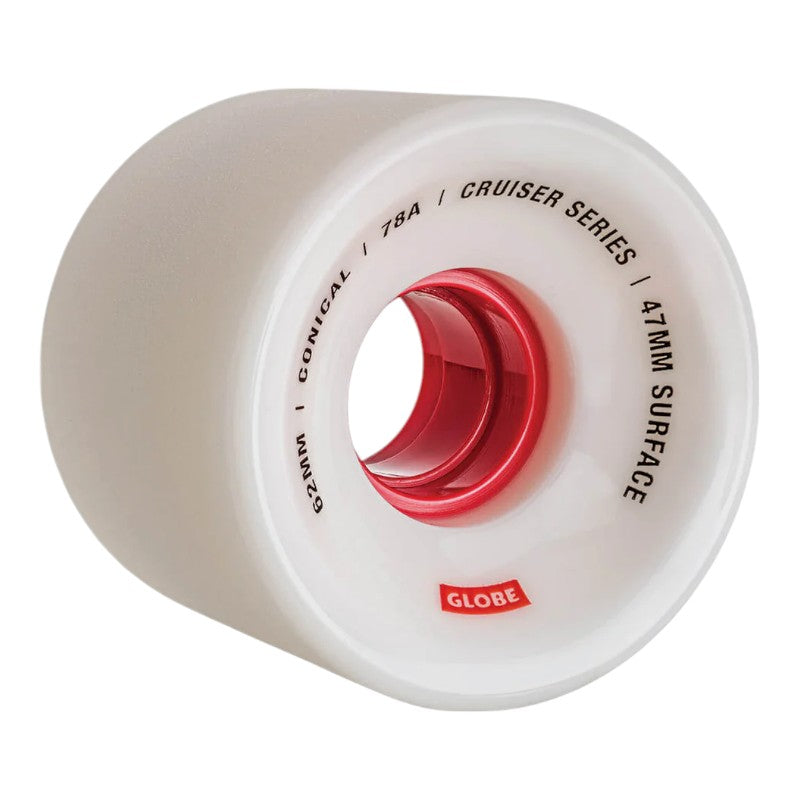 Globe Conical Cruiser Wheels 62mm - White/Red