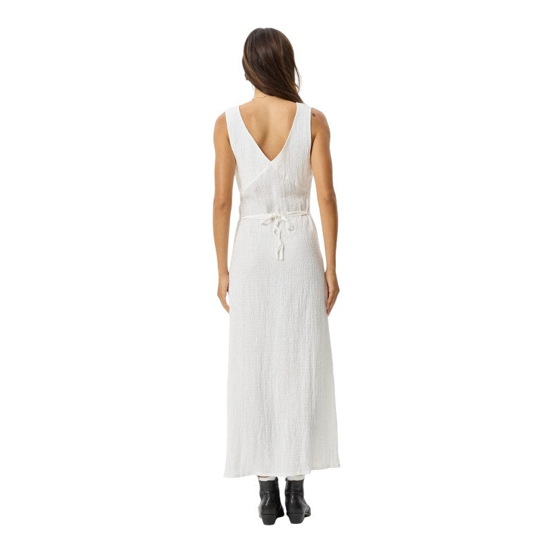 Afends Seersucker Maxi Dress - White