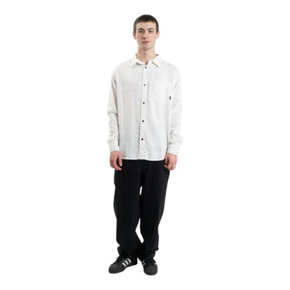 Thrills Hemp Minimal Oversize L/S Shirt - Dirty White