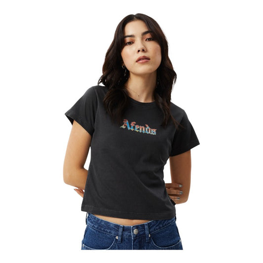 Afends Nirvana Baby Tee - Stone Black