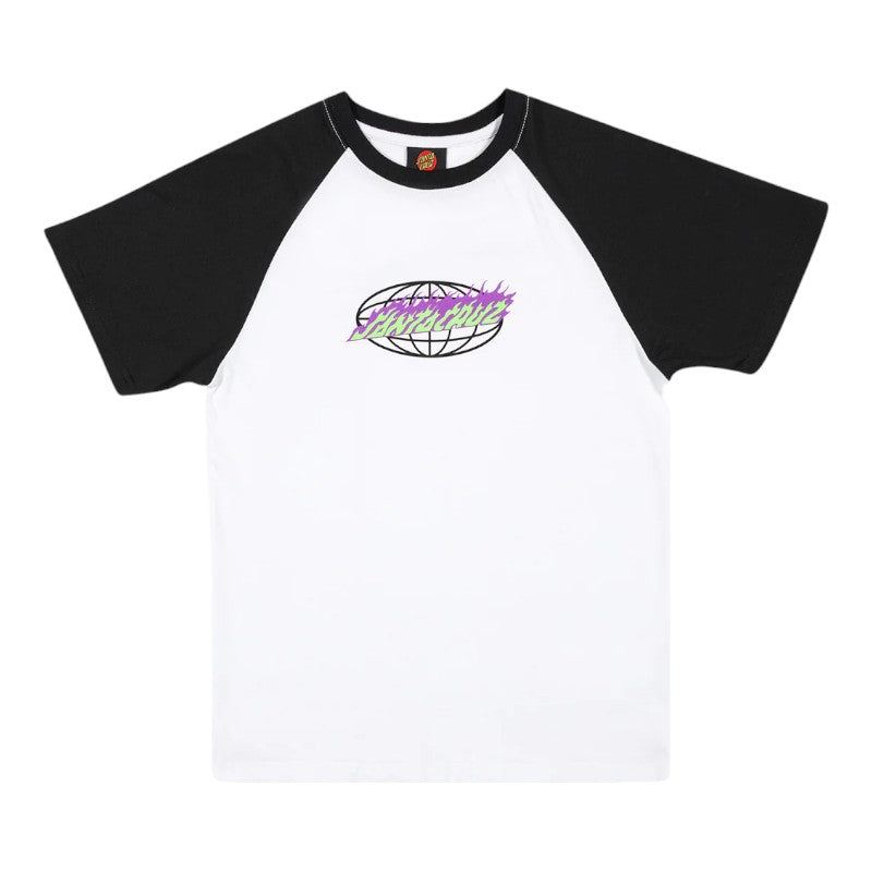 Santa Cruz Youth Global Raglan Tee - White/Black