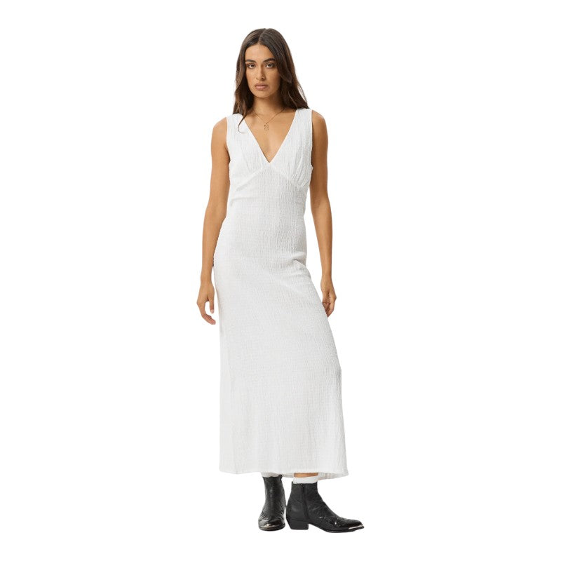 Afends Seersucker Maxi Dress - White