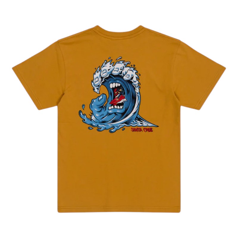 Santa Cruz Youth Screaming Wave Tee - Tan