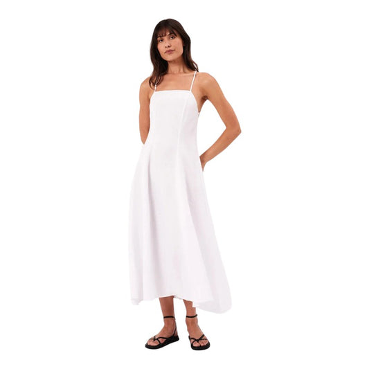 Rollas Dinali Dress Linen - White