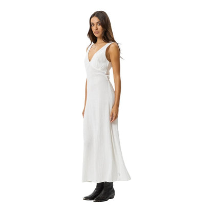 Afends Seersucker Maxi Dress - White