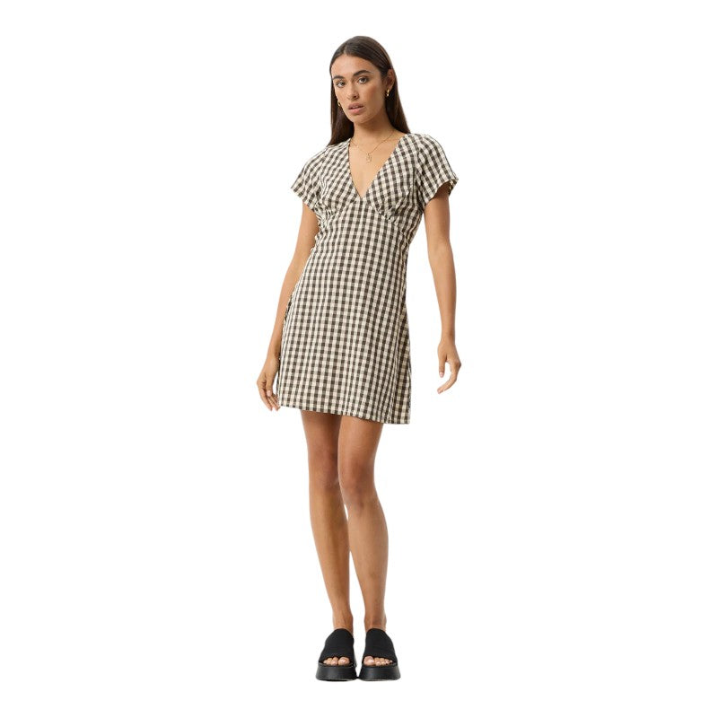 Afends Gambet Check Tea Dress - Black/sa