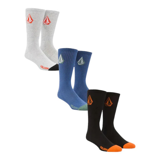 Volcom Full Stone Sock 3 Pack - Blueberry