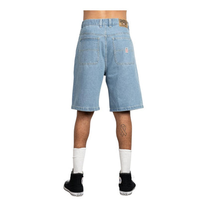 Sdouble Emb Denim Short - Mid Blue