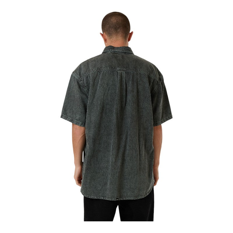 Thrills Canyon Oversize Denim Shirt - Dark Forrest