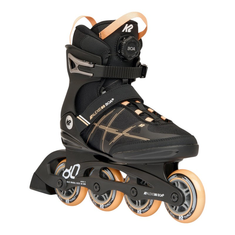 K2 Alexis 80 Women's BOA Inline Skates - Grey/Coral