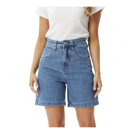 Afends Emilie Workwear Denim Short - Worn Blue