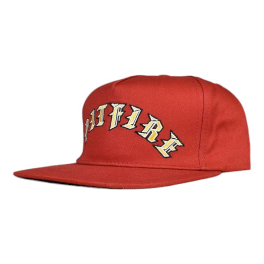 Spitfire Old E Arch Snapback Cap - Dark Red/Yellow