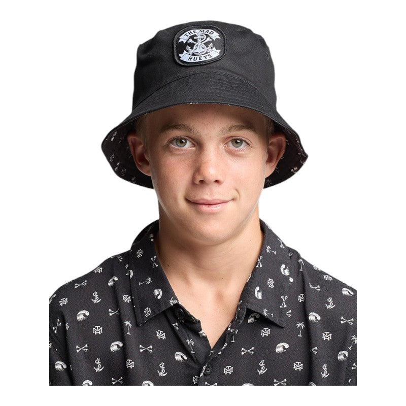 Mad Hueys Island Captain Reversible Bucket Hat - Black