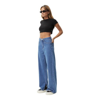 Afends Bella Baggy Jeans - Worn Blue