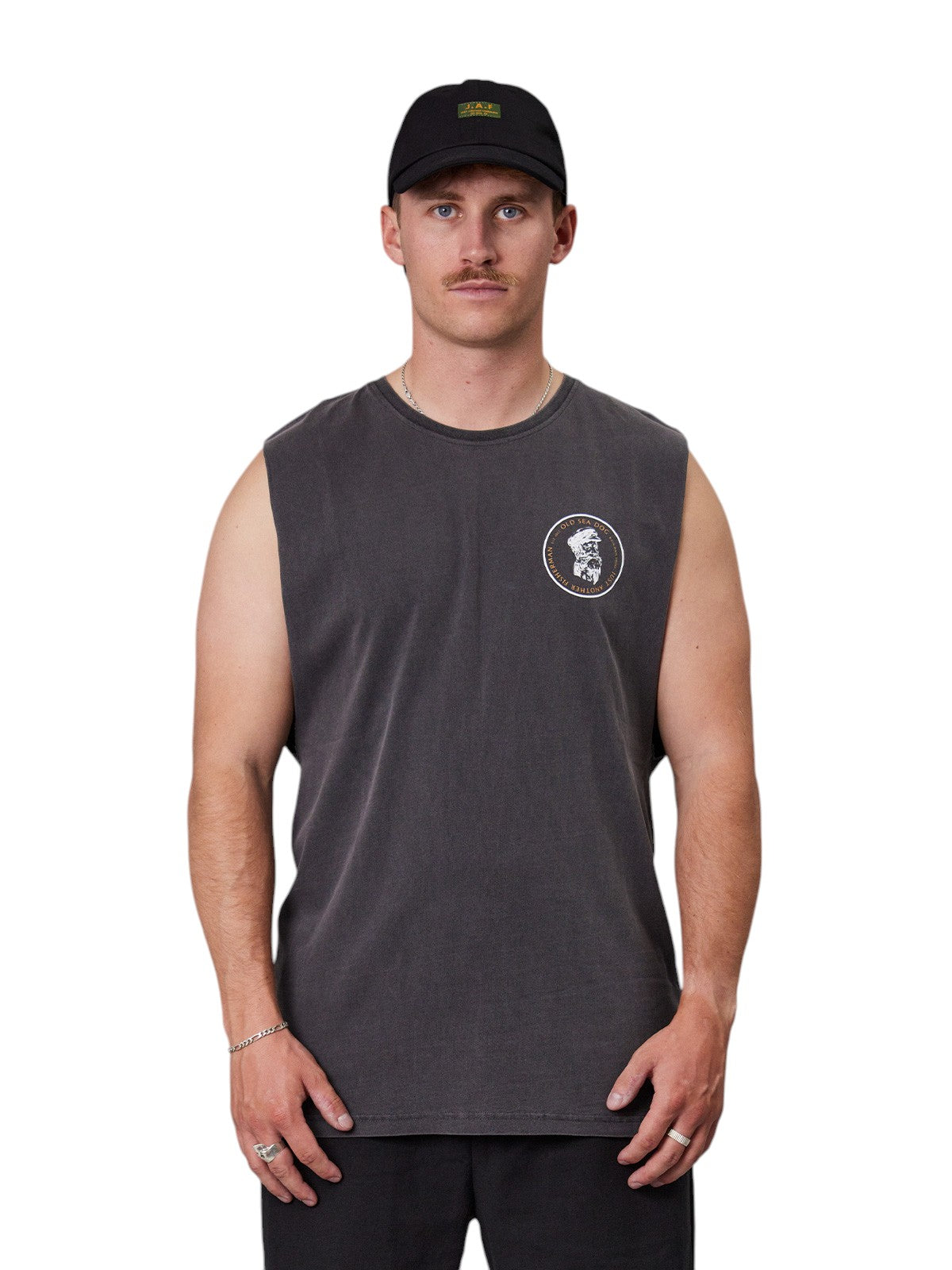 J.A.F Old Sea Dog Tank - Aged Black/Orange