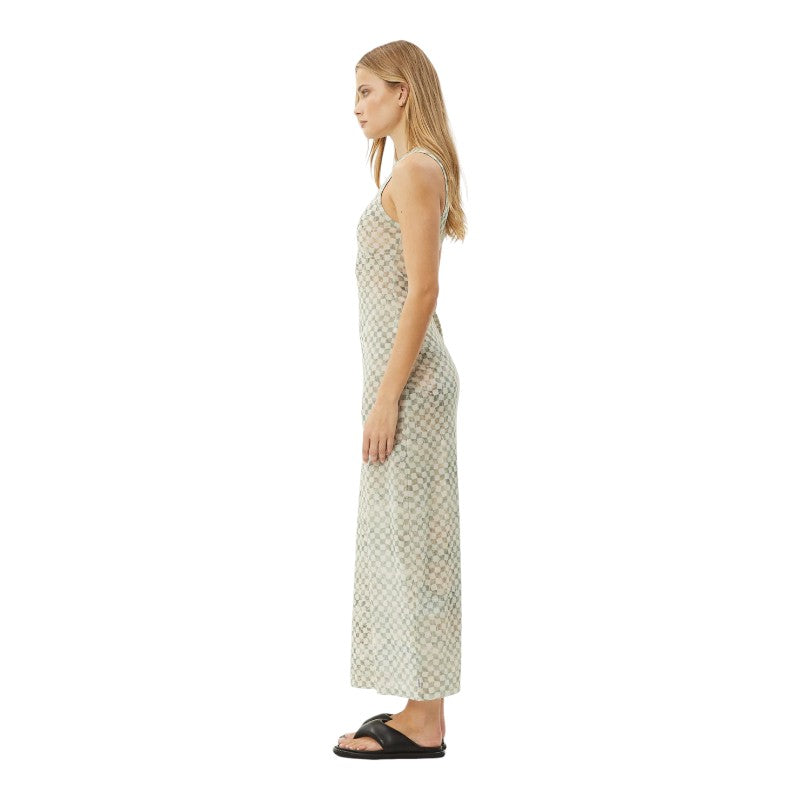 Afends Glasshouse Sheer Maxi - Sand Checker