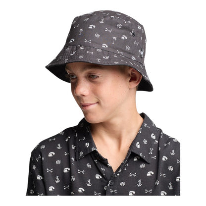 Mad Hueys Island Captain Reversible Bucket Hat - Black