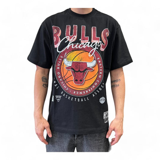 Mitchell and Ness Conference TB Tee Bulls - Faded Black