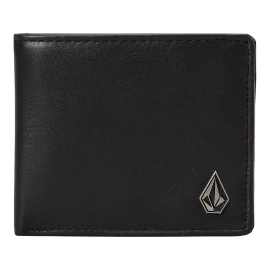 Volcom Single Stone Leather Wallet - Black