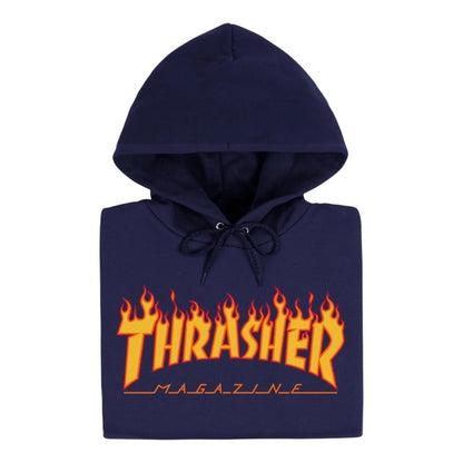 Thrasher Flame Logo Hood Navy