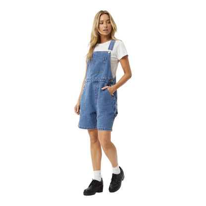 Afends Lil Louis Denim Overall - Worn Blue