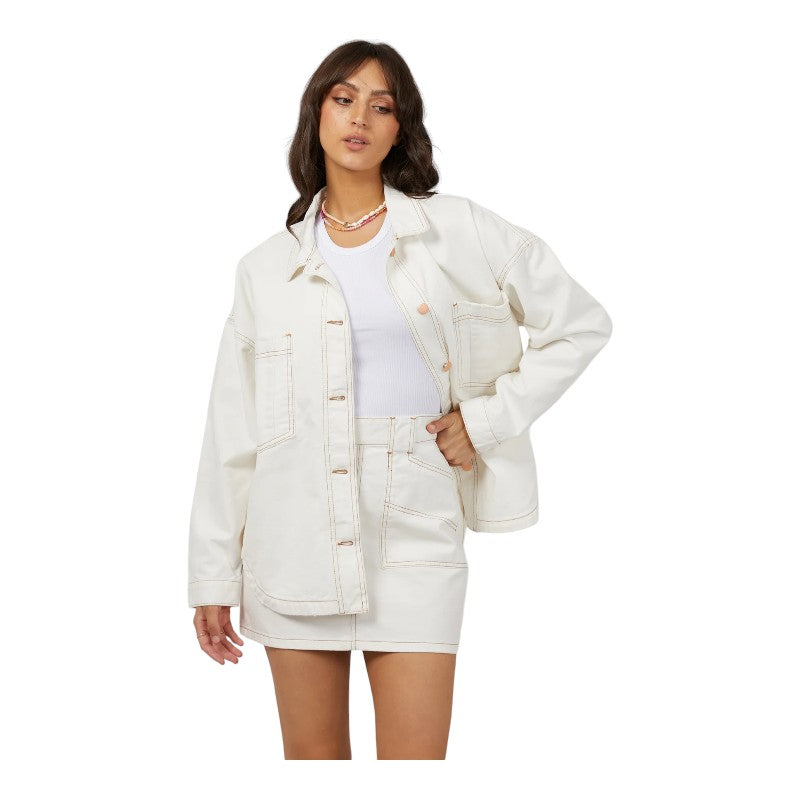 All About Eve Coco Denim Shacket - White