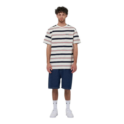 Crate Easy Stripe Tee - Cream/Navy/Red