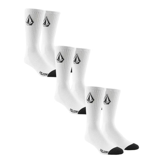 Volcom Full Stone 3 Pack Sock - White