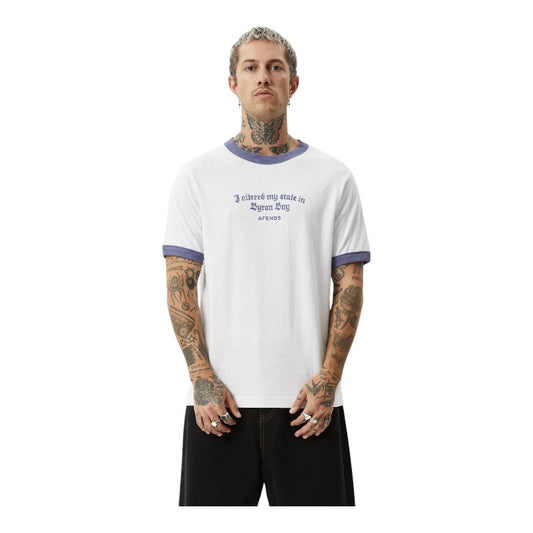 Afends Byron Trip Ringer Tee - White