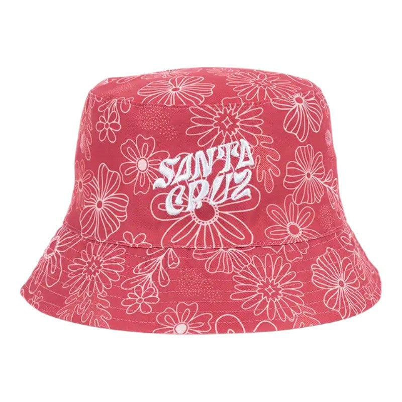 Santa Cruz Youth Vibes Repeat Reversible Bucket Hat - Rose